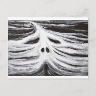 Der Leiter von Leviathan (Schwarz-Weiß-Surrealismu Postkarte