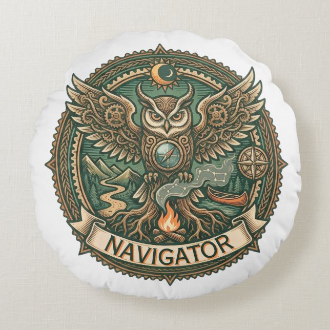Der Leitfaden des Navigators Rundes Kissen (Vorderseite)
