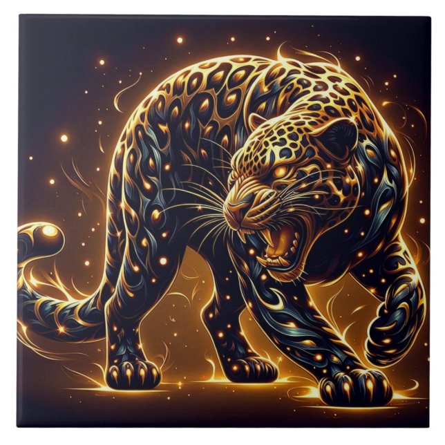 Der Leopard Fliese (Vorderseite)