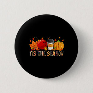 Der Leopard Pumpkin Bowling Halloween Fall Button