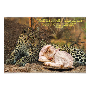 Der Leopard soll sich mit dem Kind Isaiah 11 hinle Fotodruck