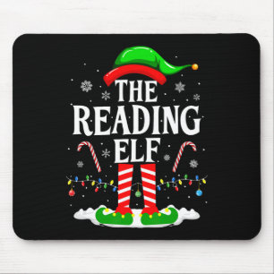 Der lesende Elf Weihnachten Lustiger Buchliebhaber Mousepad