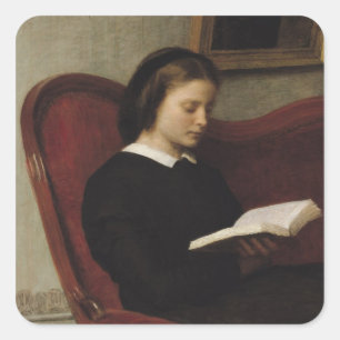 Der Leser, 1861 Quadratischer Aufkleber