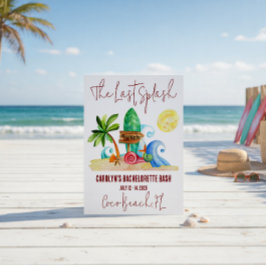 Der letzte Splash, Strand, Surfbrett Junggeselinne Einladung