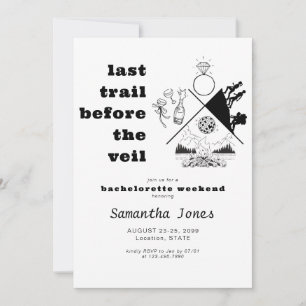 Der letzte Weg vor dem Veil Glamping Bachelorette Einladung