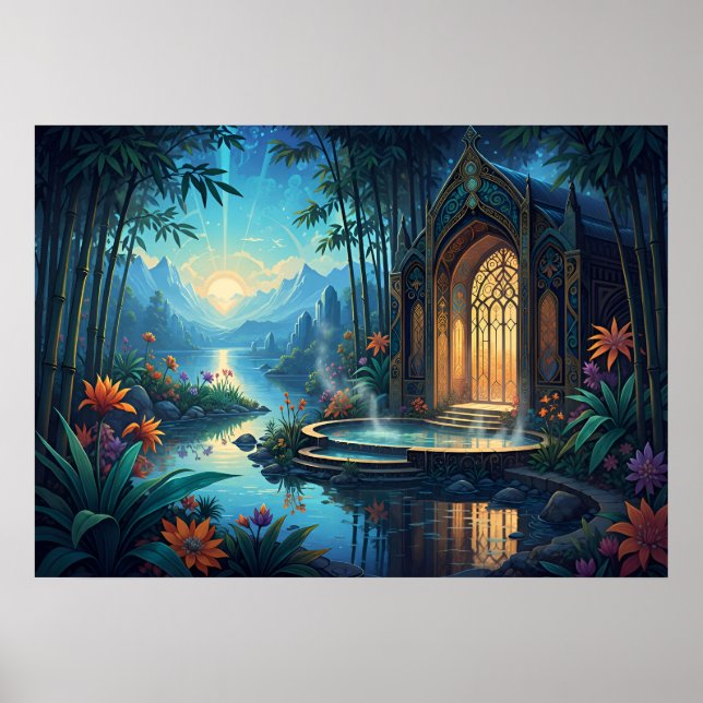 Der leuchtende Tempel am Fluss Poster (Vorne)