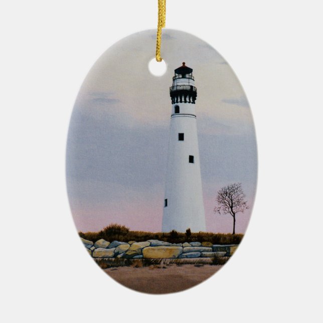 Der Leuchtturm-Verzierung des Abends Keramik Ornament (Vorne)