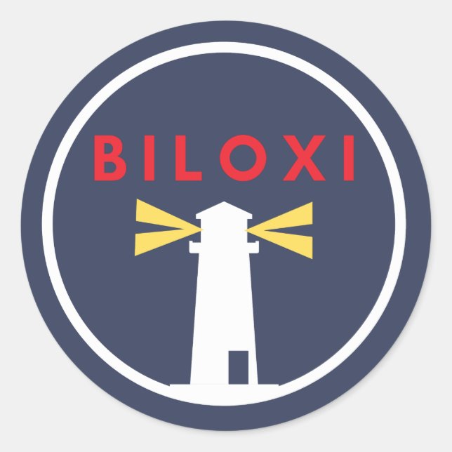 Der Leuchtturm von Biloxi Runder Aufkleber (Vorderseite)