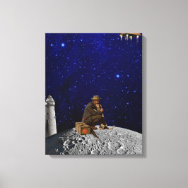 Der Leuchtturmhalter gab Zuhause zurück Leinwanddruck