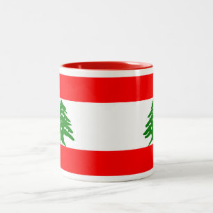 Der Libanon-Flaggen-Tasse Zweifarbige Tasse