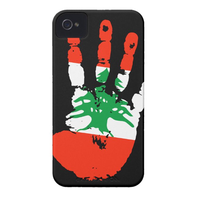 Der Libanon Handprint iPhone 4/4S Case-Mate B.T. Case-Mate iPhone Hülle (Rückseite)