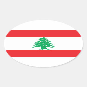 Der Libanon/libanesische Flagge Ovaler Aufkleber