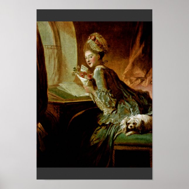 Der Liebe-Brief von Fragonard, Jean-Honoré (Best. Poster (Vorne)