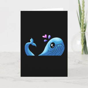 Der Liebe Whale Valentine Spout Heart Karte