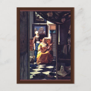 Der Liebesbrief, von Johannes Vermeer Postkarte