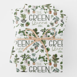 Der Liebhaber der tropischen Hauspflanze der grüne Geschenkpapier Set