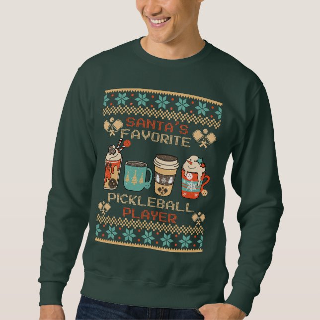Der Lieblings-Pickleball-Spieler im Retro-Hot-Coco Sweatshirt (Vorderseite)