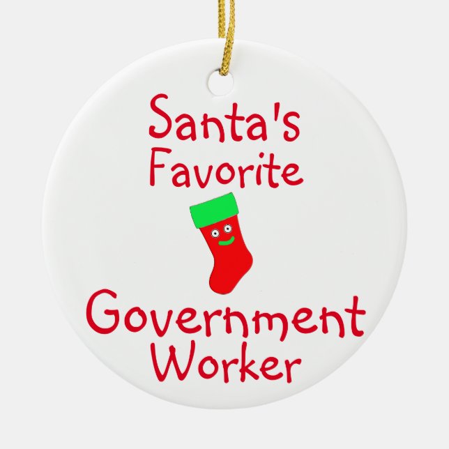 Der Lieblingsarbeiter der Regierung des Weihnachts Keramik Ornament (Vorne)
