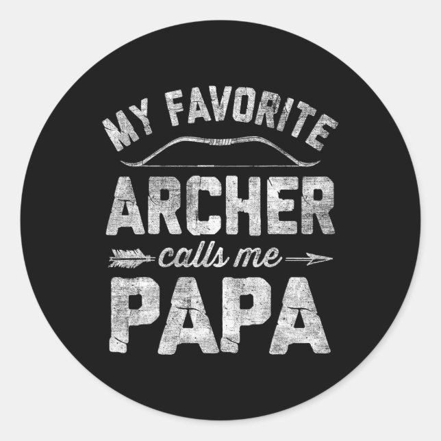 Der Lieblingsarcher nennt Papa Archery Vatertag Runder Aufkleber (Vorderseite)