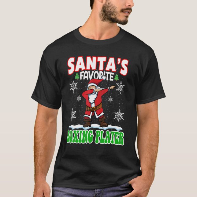 Der Lieblingsboxer des Weihnachtsmanns trommelt mi T-Shirt (Vorderseite)