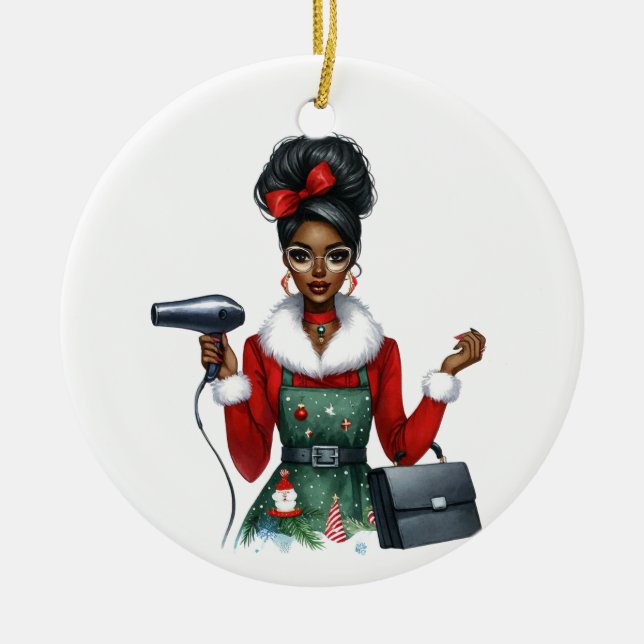 Der Lieblingsfliegenstil des Weihnachtsmanns (schw Keramik Ornament (Vorne)