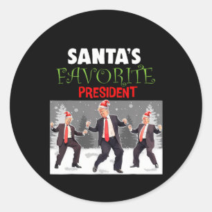 Der Lieblingspräsident des Weihnachtsmanns, Trump, Runder Aufkleber