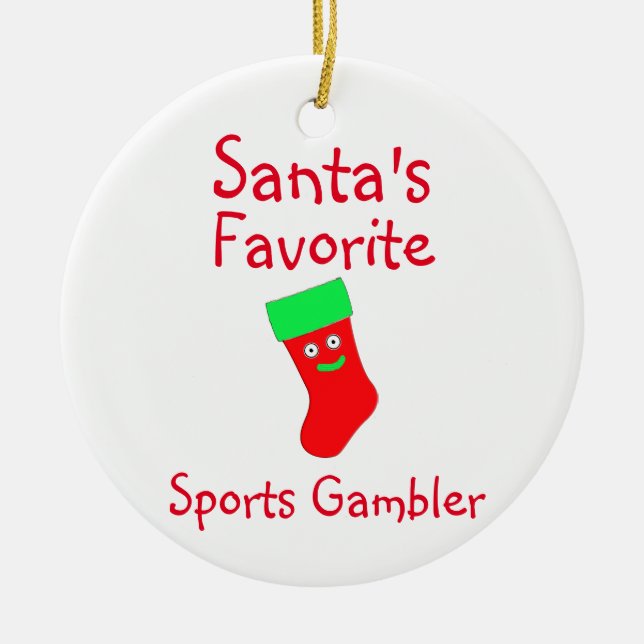 Der Lieblingssport-Gamer-Keramik des Weihnachtsman Keramik Ornament (Vorne)