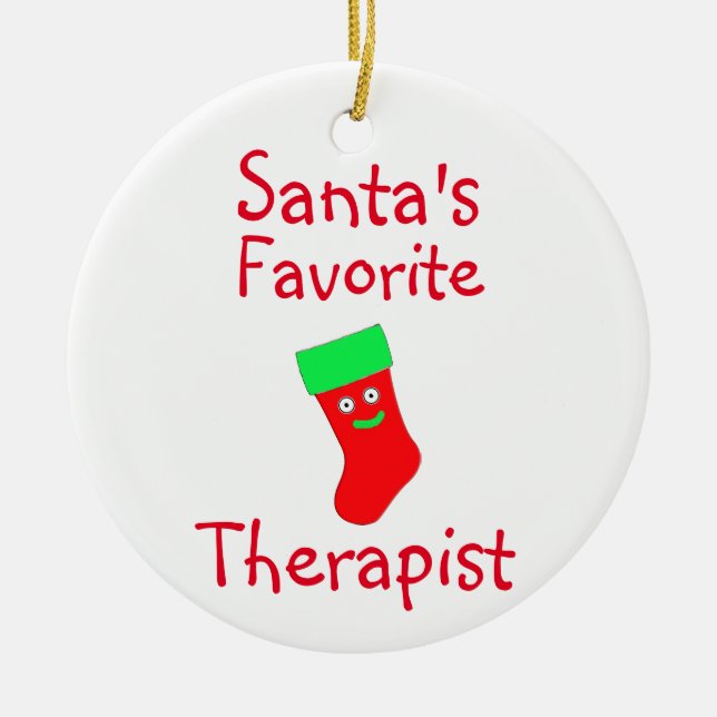 Der Lieblingstherapeut des Weihnachtsmanns Keramik Ornament (Vorne)