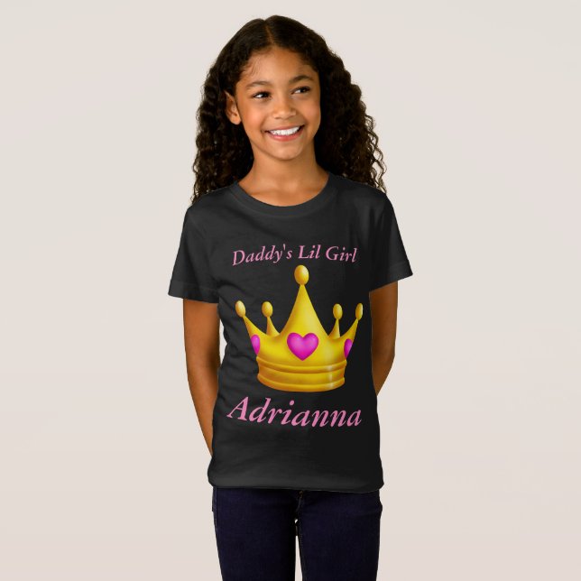 Der Lil des Vatis kleines Mädchen-Prinzessin Crown T-Shirt (Vorne ganz)