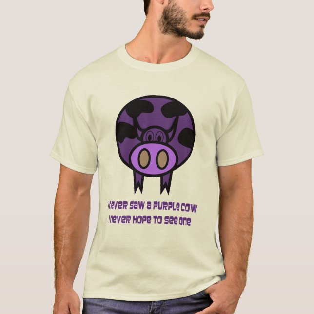 Der lila T - Shirt der Kuh-Männer (Vorderseite)