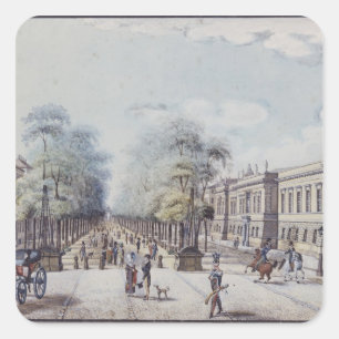 Der Linden mit der Akademie, Berlin Quadratischer Aufkleber