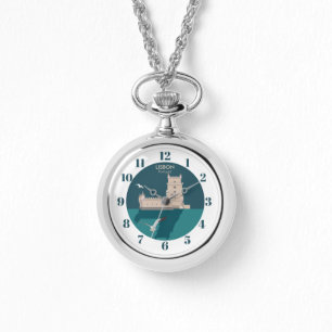 Der Lissaboner Turm von Belem im Stil eines alten  Armbanduhr