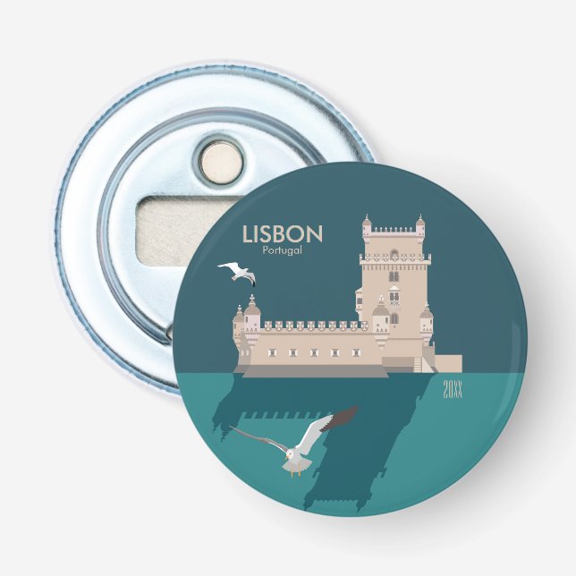 Der Lissaboner Turm von Belem im Stil eines alten  Flaschenöffner (Vorderseite)