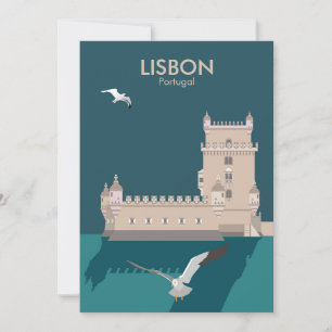 Der Lissaboner Turm von Belem im Stil eines alten  Karte