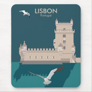 Der Lissaboner Turm von Belem im Stil eines alten  Mousepad