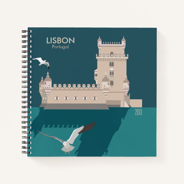 Der Lissaboner Turm von Belem im Stil eines alten  Notizbuch (Vorderseite)