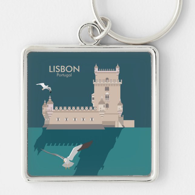 Der Lissaboner Turm von Belem im Stil eines alten  Schlüsselanhänger (Vorne)