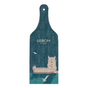 Der Lissaboner Turm von Belem im Stil eines alten Schneidebrett