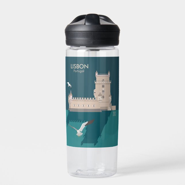 Der Lissaboner Turm von Belem im Stil eines alten  Trinkflasche (Vorderseite)