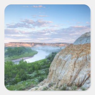 Der Little Missouri River am Little Quadratischer Aufkleber