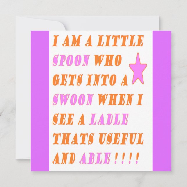 Der Löffel fällt in Liebe mit der Dame (Vorderseite)