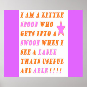 Der Löffel fällt in Liebe mit der Dame Poster