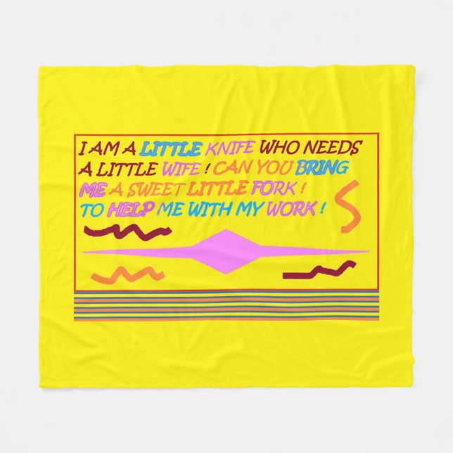 Der Löffel fällt in Liebe mit der Dame und dem Mes Fleecedecke (Vorderseite (Horizontal))