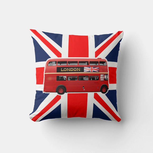 Der London-Rot-Bus Kissen (Vorderseite)