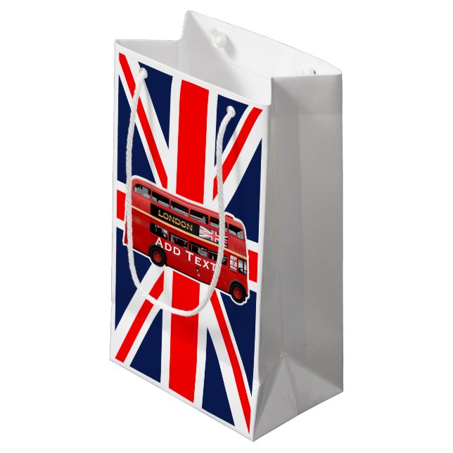 Der London-Rot-Bus Kleine Geschenktüte (Vorderseite Schrägansicht)