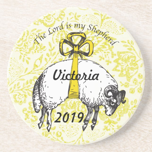 Der LORD ist mein Hirte Psalm 23 Getränkeuntersetzer (Vorne)