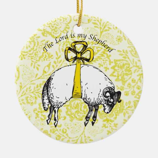 Der LORD ist mein Hirte Psalm 23 Keramikornament (Vorne)