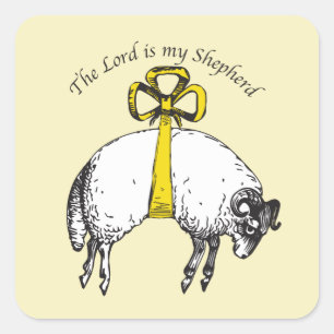 Der LORD ist mein Hirte Psalm 23 Quadratischer Aufkleber