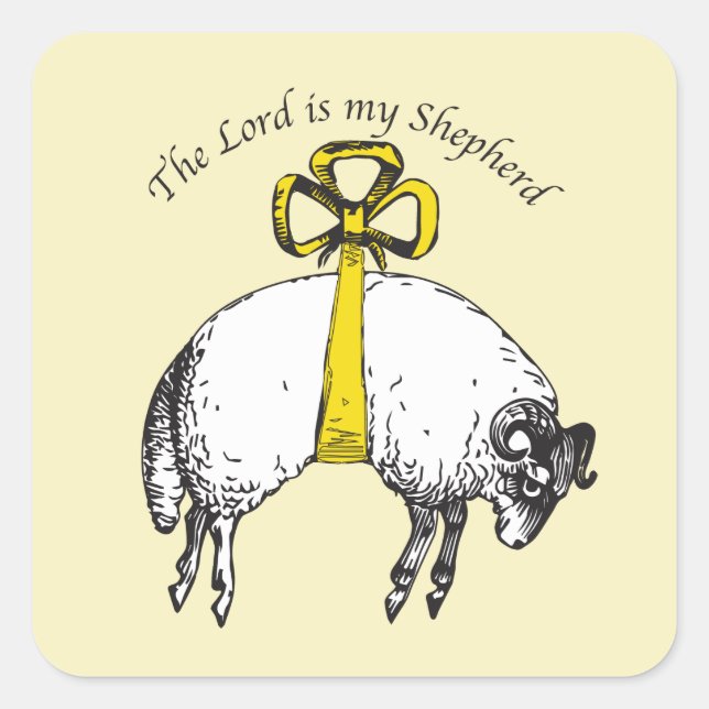 Der LORD ist mein Hirte Psalm 23 Quadratischer Aufkleber (Vorderseite)