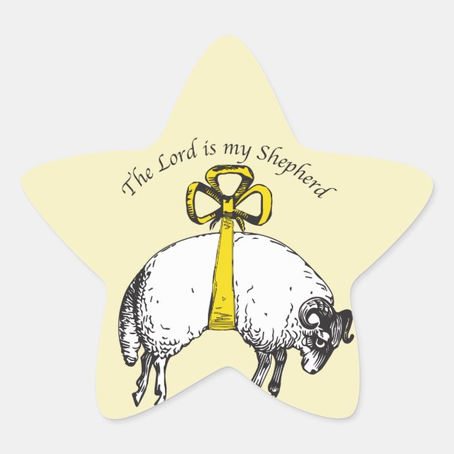 Der LORD ist mein Hirte Psalm 23 Stern-Aufkleber (Vorderseite)
